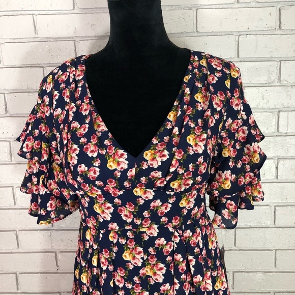 Betsey Johnson Women’s Navy Floral Romper - Picture 2 of 8